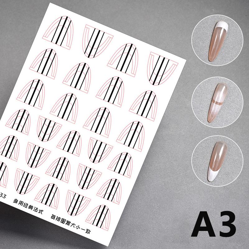 1 лист прозрачных наклеек для французского маникюра, прочные наклейки для дизайна ногтей, трафареты для французского маникюра своими руками, 3D-инструменты для укладки