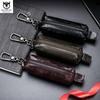 BULLCAPTAIN 100% Genuine Leather Key Case Men Car Key Holder Zipper Keys Case Top Quality Male Man Housekeeper Keys Organizer