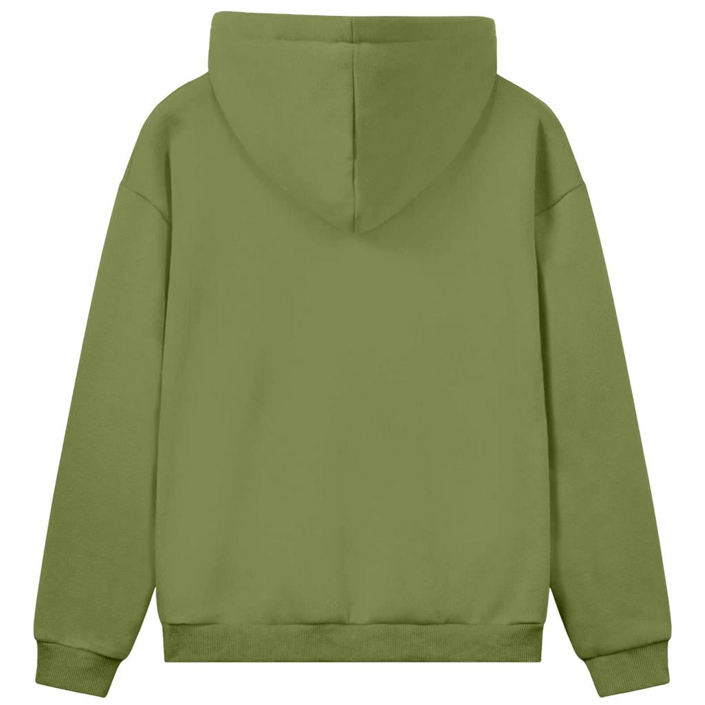 Женский модный однотонный повседневный худи с карманом и длинными рукавами