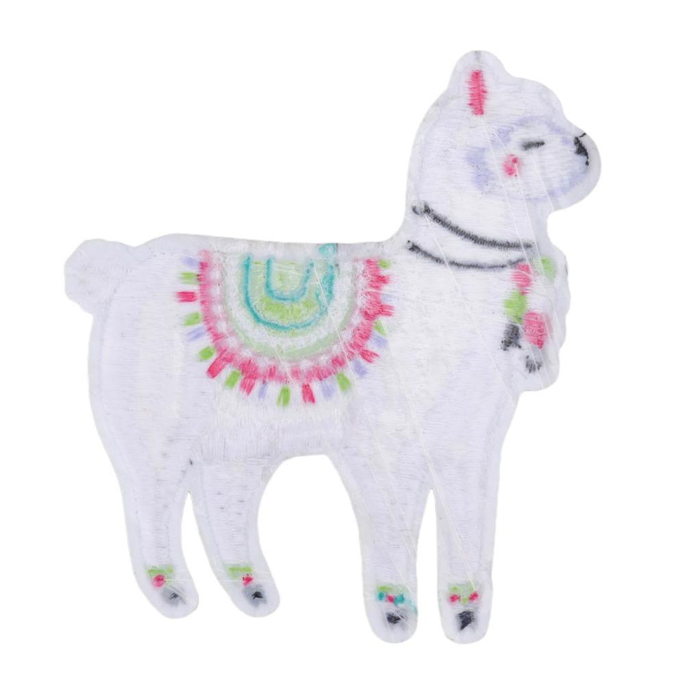 6pcs DIY Embroidery Sew On Patches Alpaca Shape Embroidered Patches Cute Iron On Patches For Bags