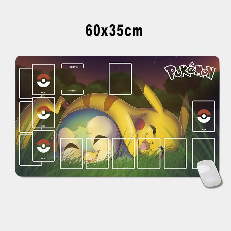 Large Pokemon Pikachu TCG Playmat Extended Rubber Card Mat with BattleDeck Zones