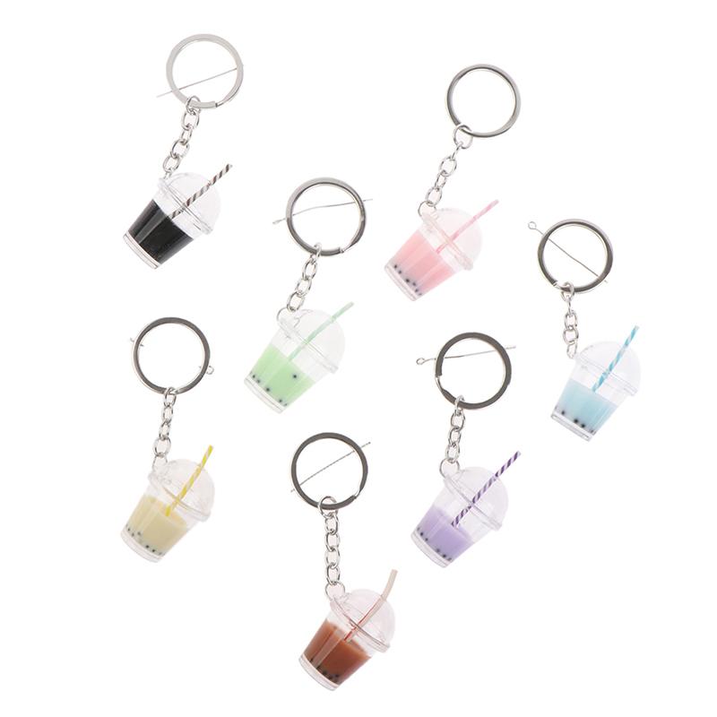 Bubble Tea Diy Keychain High Quality Acrylic Pendant Backpack Keyring Charms