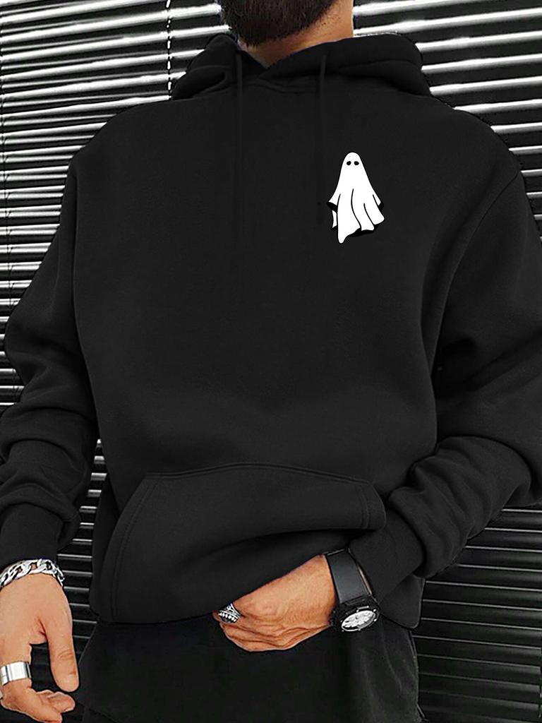 Ghost, Graphic Printing, Autumn and Winter Pure Cotton Men's and Women's Hoodies, Outdoor Street Sports Training, Brand Trendy