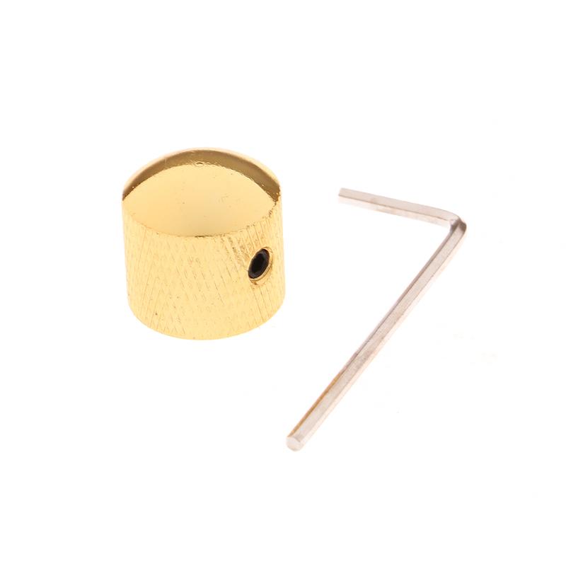 1pc Metal Electric Bass Guitar Tone Volume Knob Potentiometer Hat Cap Guitar Parts Push Knob With Hole Guitar Accessories