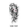 New Design 3D Black Realistic Temporary Tattoo Fire Lion Tiger Wolf Flower Skull Halloween Fake Half Arm Sleeve Tattoos Stickers