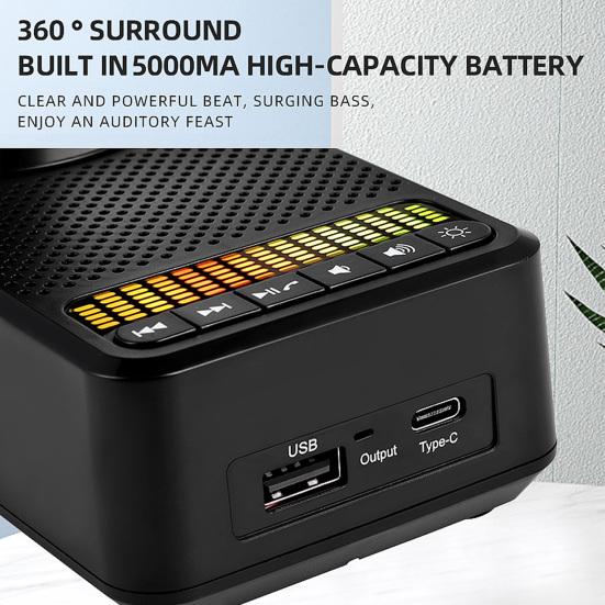 Подставка для мобильного телефона с Bluetooth-совместимым динамиком Портативная складная подставка для телефона Держатель для USB-накопителя Быстрозарядный держатель для телефона