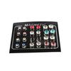12 Pair Mixed Size MultiColor Crystal Rhinestone Magnetic Earrings Ear Stud