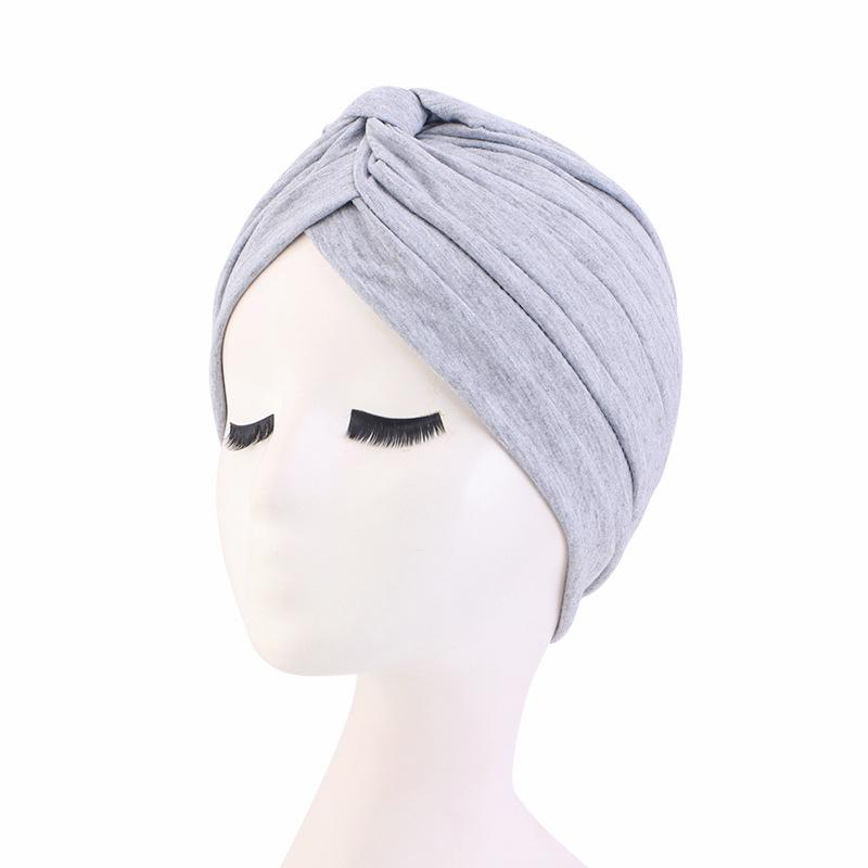 Indian Muslim Women Turban Jersey Hijab Bonnet Pleated Cap Hair Loss Hat Islamic Under Scarf Head Wrap Chemo Caps Beanies Cover