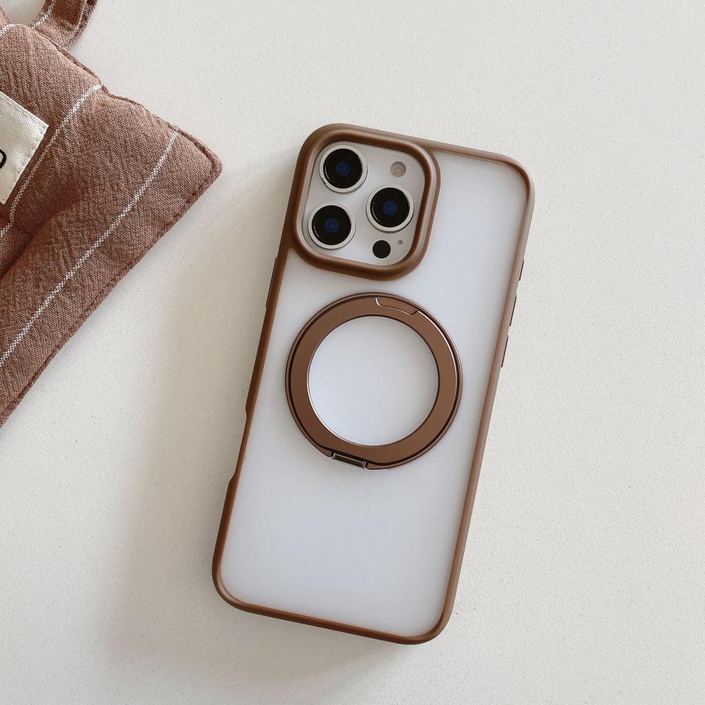 Подходит для Apple 16 Вращающаяся подставка Чехол для телефона, Магнитное притяжение IPhone15ProMax Матовое ощущение кожи Противоударный защитный чехол