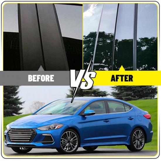 Черные накладки на стойки оконных дверей подходят для Hyundai Elantra/Avante 2017-20 EV