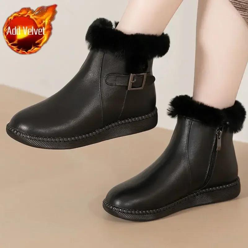 Плюс теплые зимние женские ботинки на плоской подошве Tabi женская обувь Удобная нескользящая демисезонная утепленная зима 2024 года новинка модный тренд