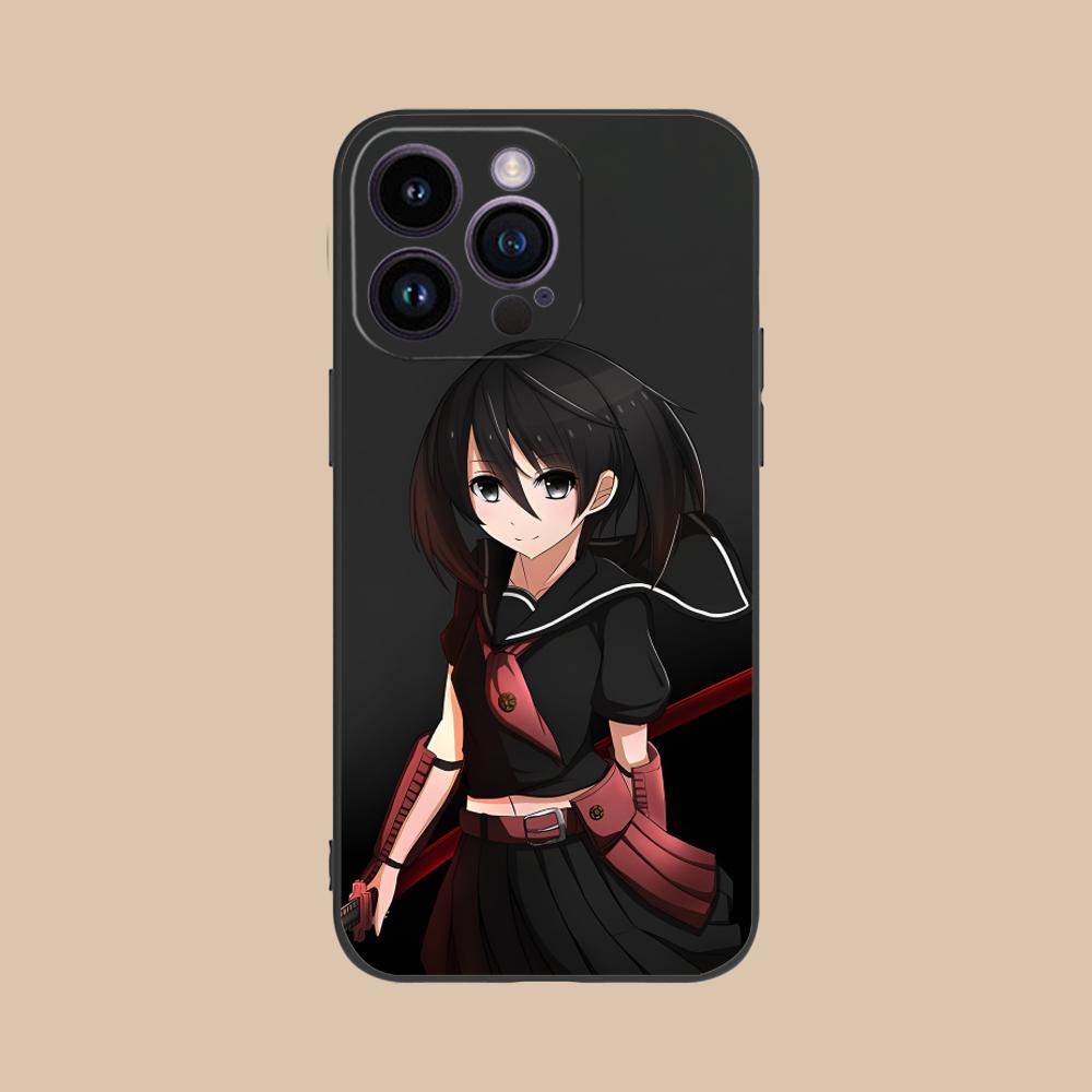 Матовый ТПУ чехол для мобильного телефона Akame Kurome для iPhone 17 16 15 14 13 12 11 X XR XS 8 7 Air Pro Max Plus Mini Цветной чехол
