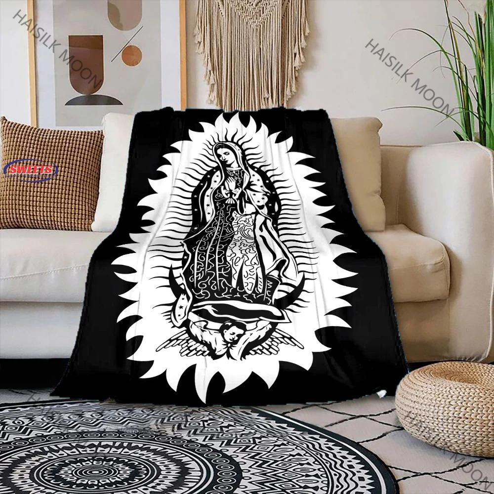 Плед Девы Марии Плед Пресвятой Девы Гваделупской Virgen De Guadalupe Уютный и теплый фланелевый плед для дома и дневного сна