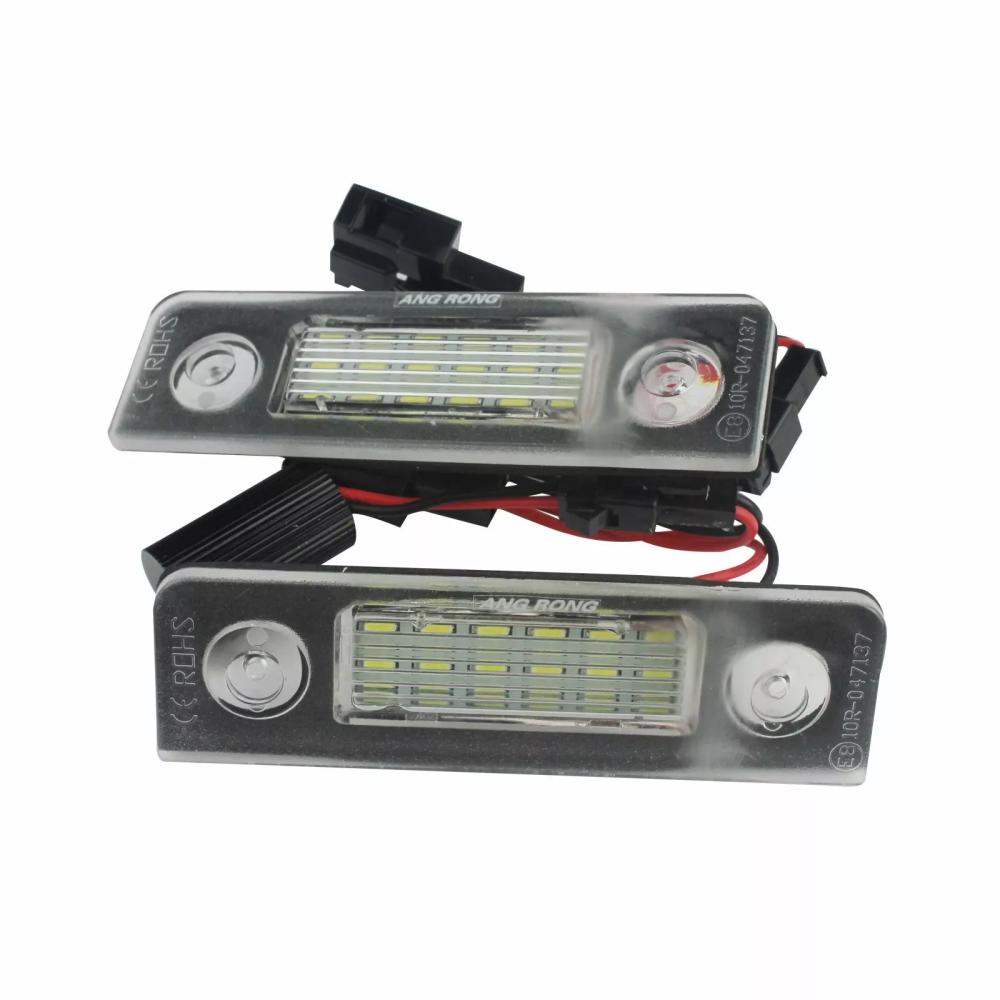 2pcs Car LED Licence Number Plate Light Canbus White OEM1Z0943021For Skoda Octavia 1Z Roomster 5J Car Accessories