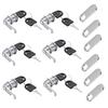 Ailenlan 6-Piece Cam Lock Set, 30mm, for Drawers, Cabinets, Doors, and More, Includes Lock Cylinders and Auxiliary Locks for Cupboards, Mailboxes, Loc