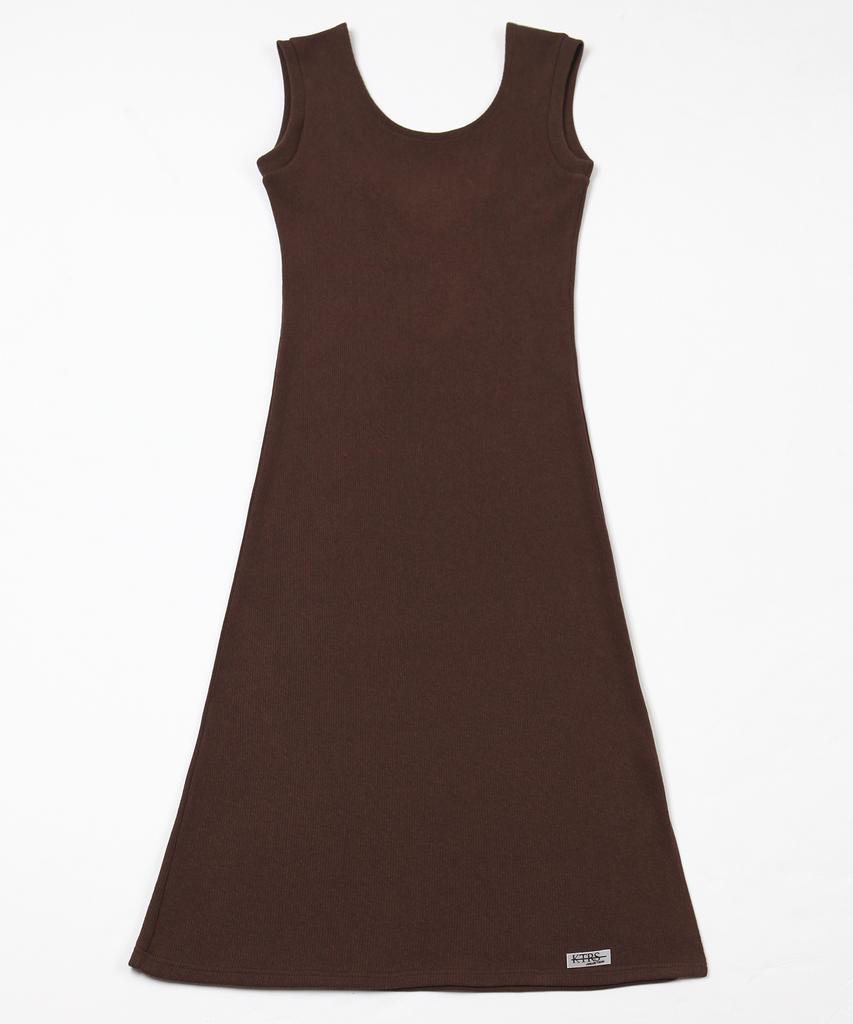 Catharsis Knitting Tank Tab Backless Long Dress Brown One Size