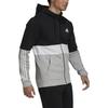Adidas Colorblock Three-Stripe Print Logo Zip Hoodie Jacket Men Jackets Black GV5244