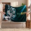 Erling Haaland Personalized Fleece Blanket With Football Logo, Custom Name Text Soft Warm Home Throw Blanket