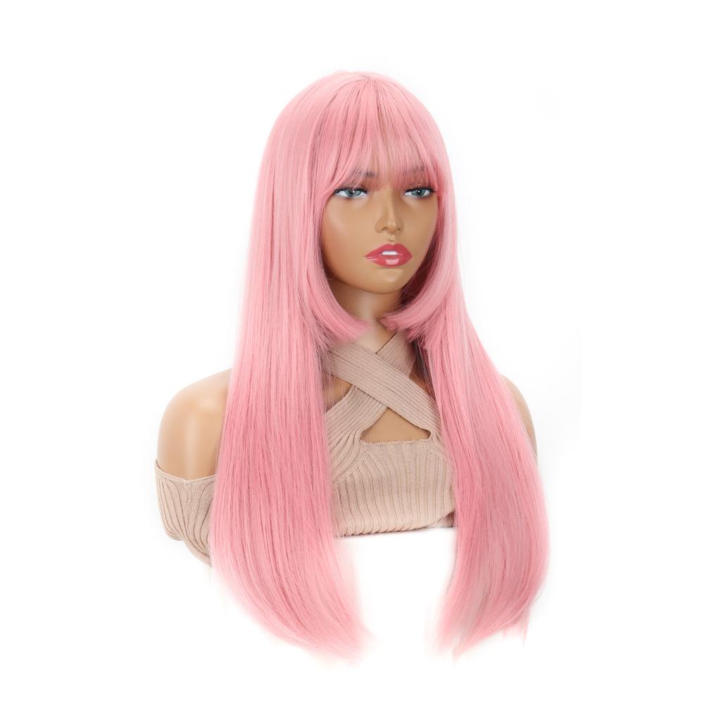 Long Straight Wig With Synthetic Wig Beginners Friendly Heat Resistant Party Cosplay Wigs For Women