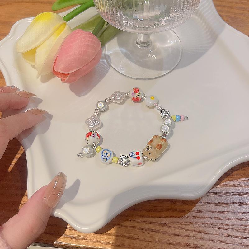 Корейский высококачественный браслет из жемчуга и титановой стали для женщин