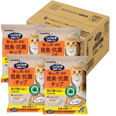 Kao Nyan Tomo Clean Туалетный наполнитель Крупный гранулированный 4 л х 4 шт. в Системе Дезодорирующий/Антибактериальный (Продано Дело) [Для туалета]