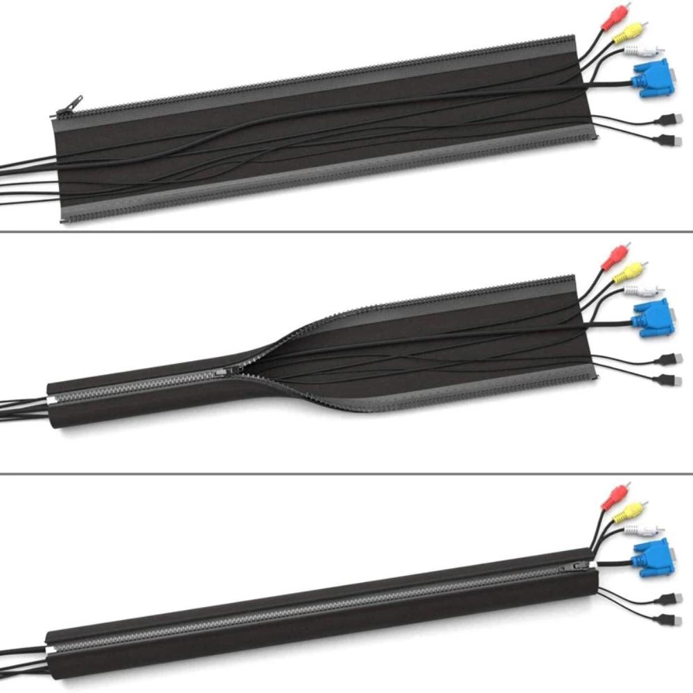 Кабельный рукав на молнии, гибкий провод, защита кабеля, защита для проводов, органайзер для телевизора, компьютера, офиса, защита для шнура на холодильник, инструмент