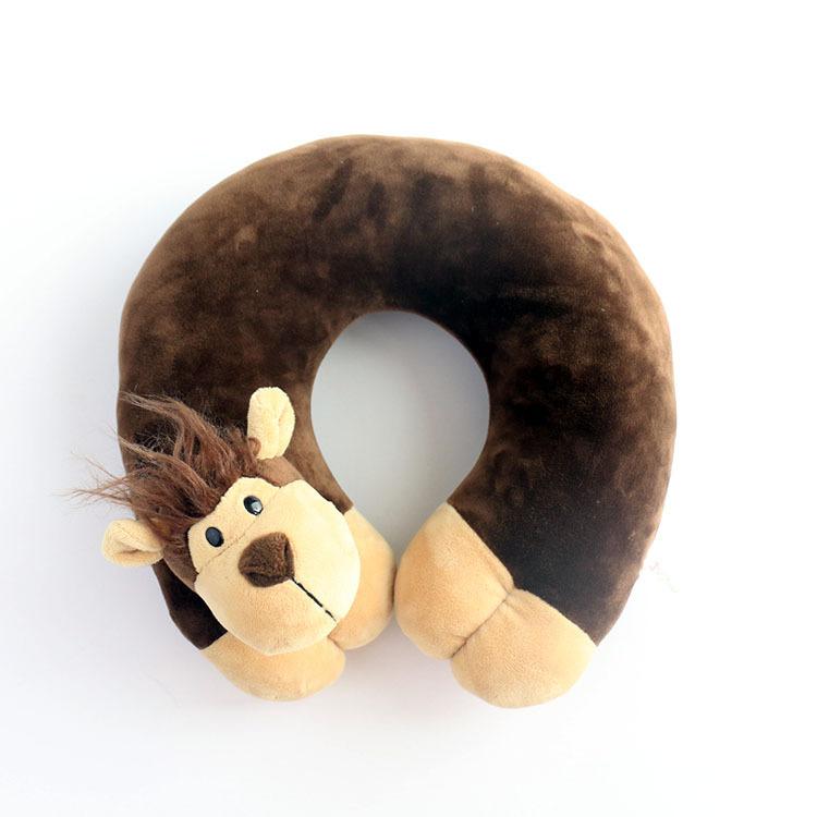 Cute Cartoon Blue Donkey Travel Neck Pillow, Portable U-Shaped Pillow for Office Nap, Plush Toy Stress Relief Pillow