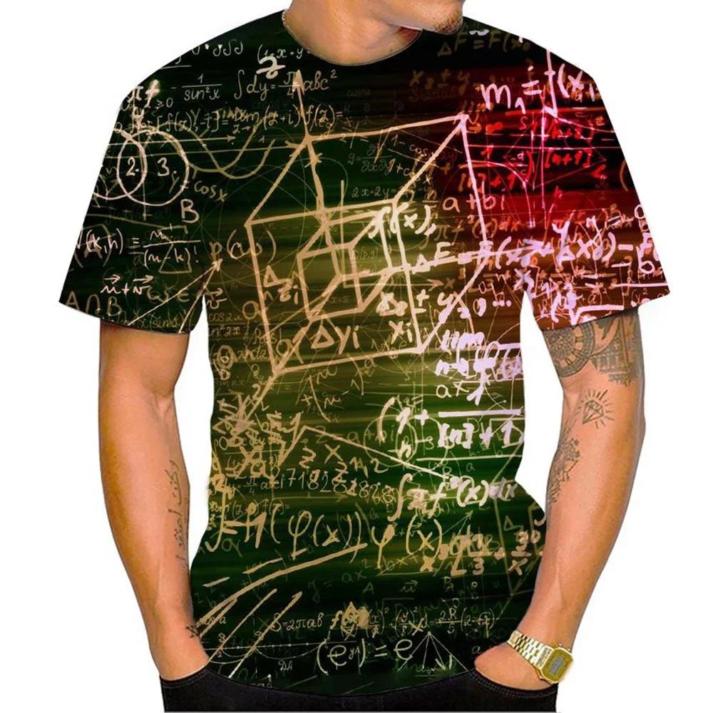 Summer Men Fashion New Mathematical Formula 3D PrintT-Shirt Number Funny Short Sleeve Equation Unisex Kids Hot Sale Casual Top