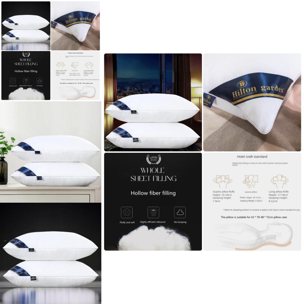 Подушка Hilton Hotel Высокая и Низкая Регулируемая Подушка для Поддержки Шеи для Одиночного Использования