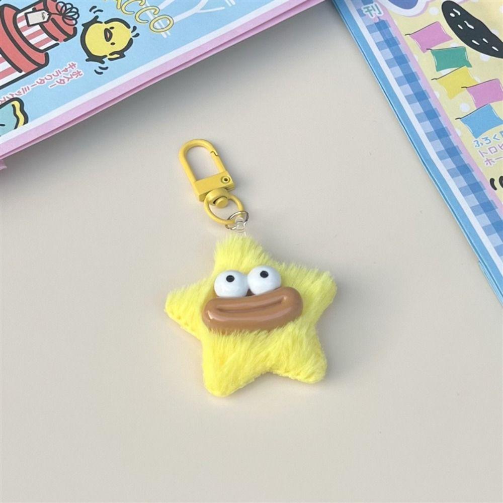 Мини Брелок для Ключей «Сосисочный Рот» Мультяшный Плюшевый Подвесок «Звезда» Модный Забавный Брелок «Звезда» Девочки