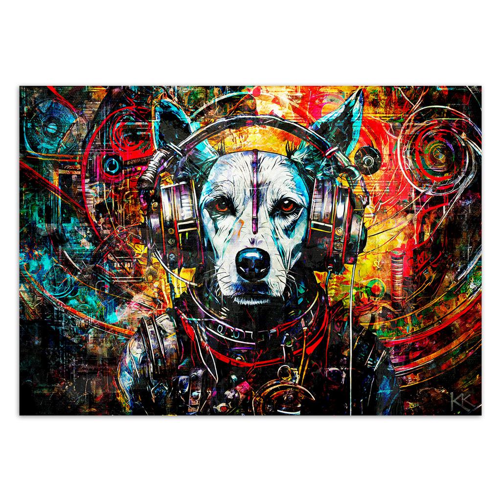 Wallpaper Dog in headphones