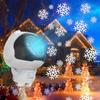 Festive Astronaut Snowflake Christmas Projector Light - USB Powered, Rotating LED Stage Light, Outdoor Holiday Lighting, No Batt