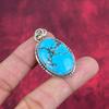 Blue Turquoise Handmade Gemstone Pendant, 925 Solid Sterling Silver Antique Jewelry Pendant, For Engagement Gift