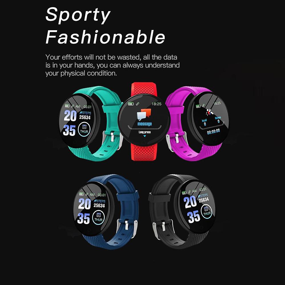 D18 1.3in Intelligent Watch Sports Waterproof Smartwatch Heart Rate Sleep Monitoring Sedentary Remind Wristband