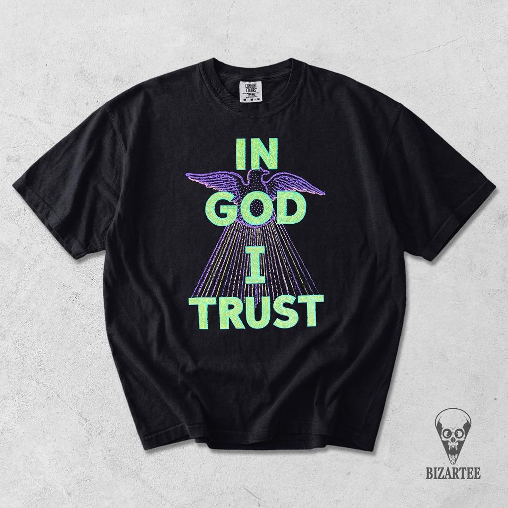 In God I Trust T-Shirt, Christian Pointillism Faith Shirt, Retro Religious Gospel Top, Peace Dove Illustration