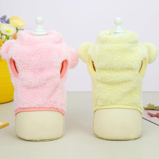 Пуловер на переднюю ногу с круглым вырезом, эластичный подол, утолщенная одежда для домашних животных, в форме медведя в стиле мультфильма