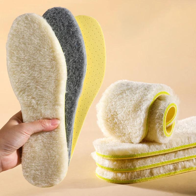 2 шт. мужские и женские зимние латексные теплые стельки мягкие искусственные плюшевые утолщенные кашемировые вставки для обуви термообувь