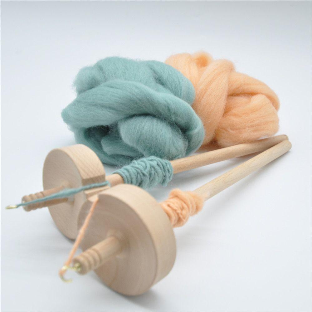 DIY Craft Sewing Accessories Beginners Whorl Yarn Spin Drop Spindle Handmade Solid Wooden