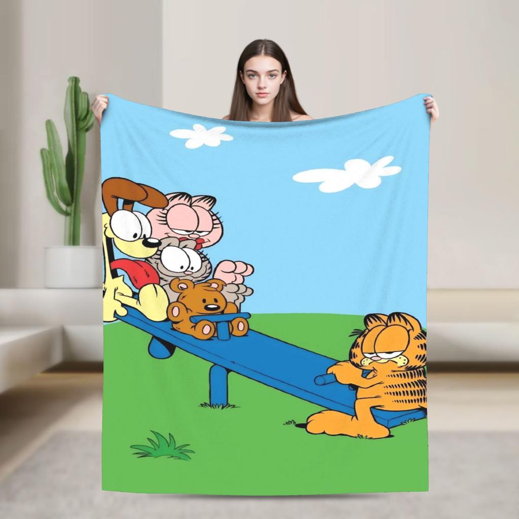 G-Garfields Blanket  Soft Novelty Plush Throw Blanket For Children Living Room Flannel Bedspread Bed Cover