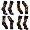 Colorful Skull Pattern Cotton Socks - Trendy Mid-High Street Fashion for Couples