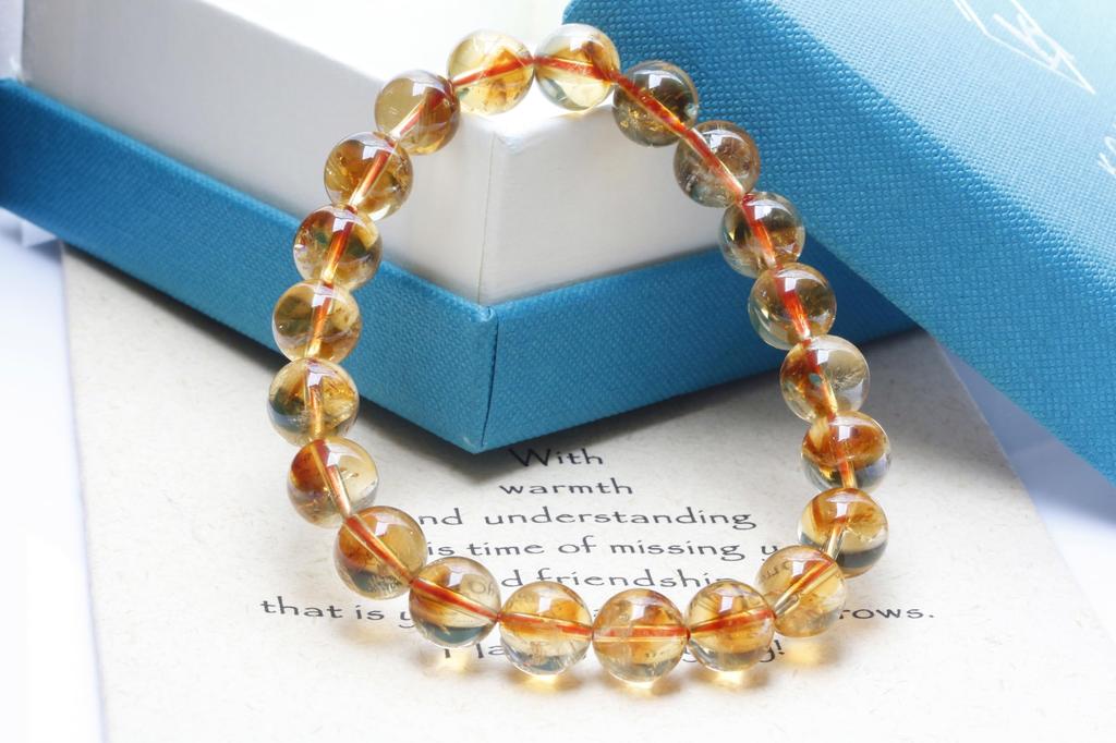 KOUOKU старинный натуральный браслет из цитрина 9 мм, камень силы, камень ноября, удача, деньги, удача, натуральный камень, молитвенные четки из Мадагаскара [K Memories]