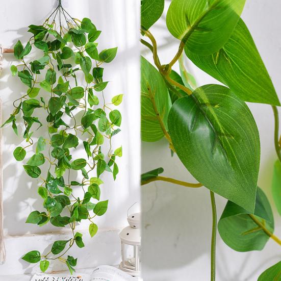 Подвесные искусственные зеленые растения Устойчивые к УФ-лучам Реалистичные Поддельные Листья Лиана Плющ Свадебная Вечеринка В помещении На открытом воздухе Сад Настенный Подвесной Искусственный Зеленый Декор
