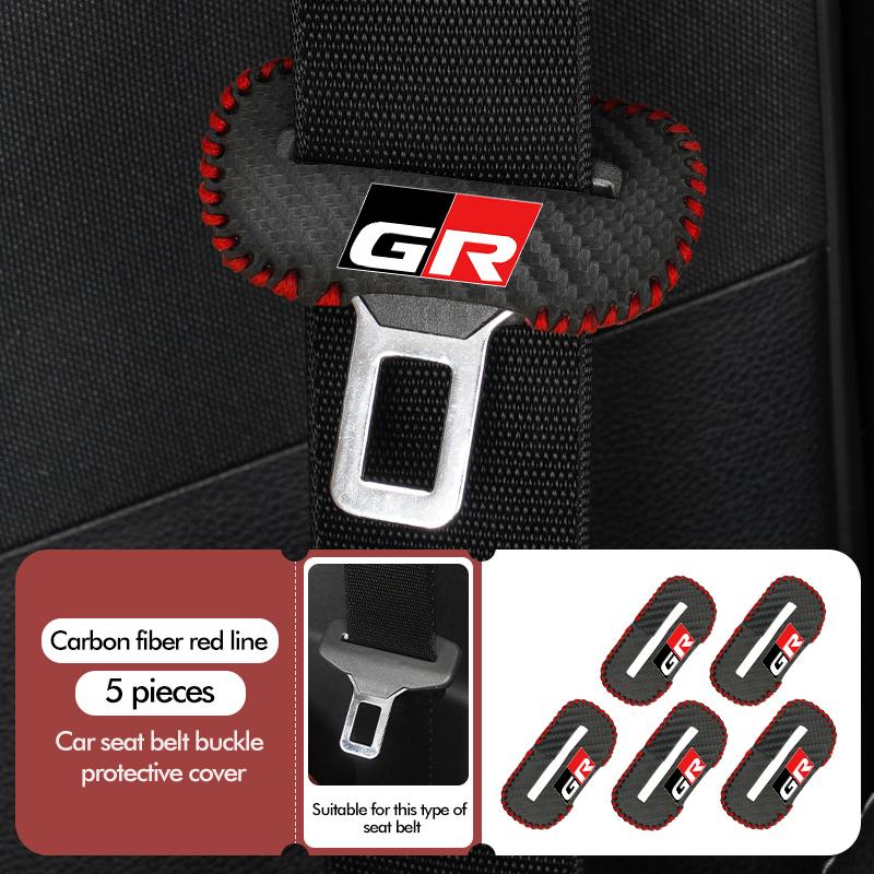 MZD1 For Toyota Car Seat Belt Buckle Plug Leather Car Seat Belt Clip Protective Covers Crown GR Corolla YARIS Auris C-HR Hilux Vios
