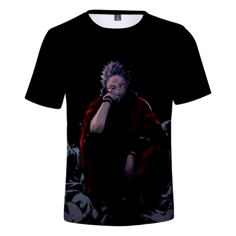 Футболка Jujutsu Kaisen Годжо Сатору для фанатов аниме, Стильные мультяшные топы, Удобная полиэстеровая ткань, Повседневная уличная одежда