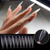 100Pcs Transparent Sharp Nail Tips Form Nail Extension Mold Quick Building Nail Mold Manicure Tool