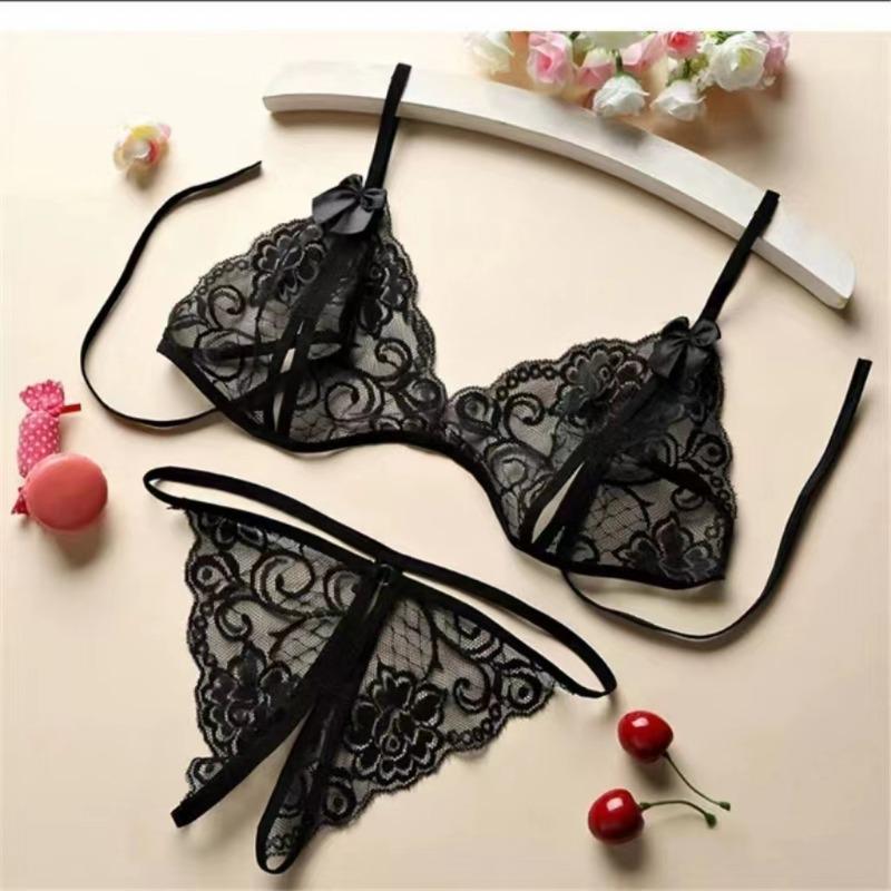 New Sexy Women's Open Range Underwear Feminine Lace Sexy Lingerie Women Sex Suit Thong Range Temptation Three Point Underwear