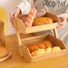 Wooden Fruit Basket Storage Rack Stackable Kitchen Organizer for Fruits Vegetables Snacks Space-Saving Multipurpose