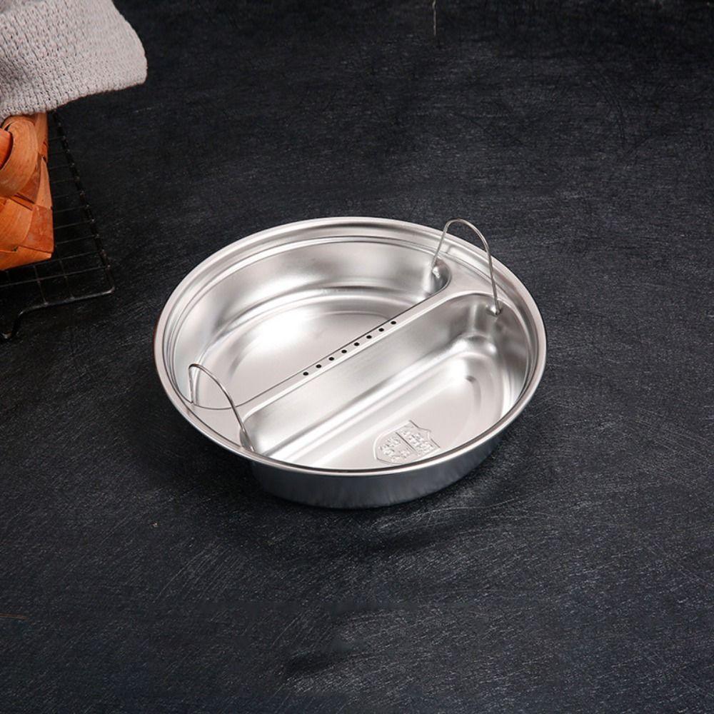 Stackable Divided Food Steamer Tray Round Steaming Plate Stainless Steel Steaming Basket  Vegetable