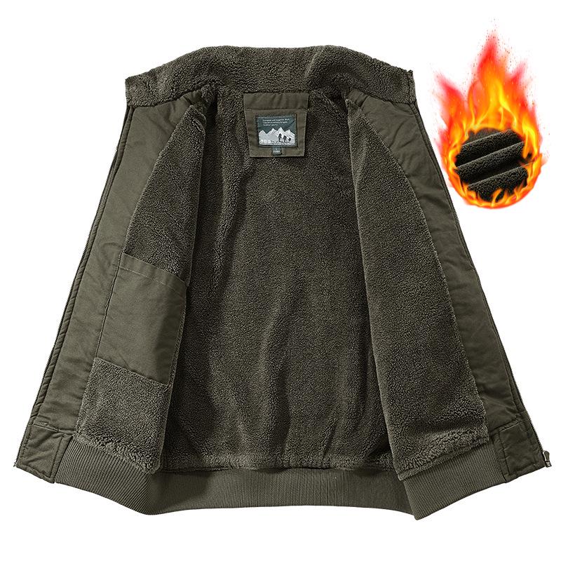 Мужская зимняя теплая куртка-пилот с бархатной подкладкой