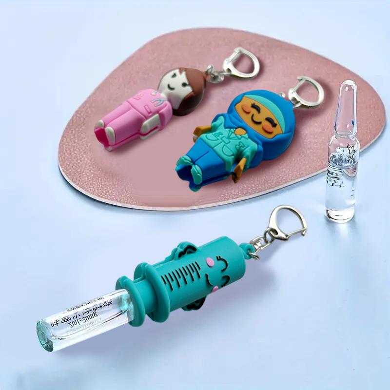 Syringe-Shaped Ampoule Bottle Opener Keychain Rubber Cutter Aid Medication Vial Breaker Tool For Home Nurses And Doctors